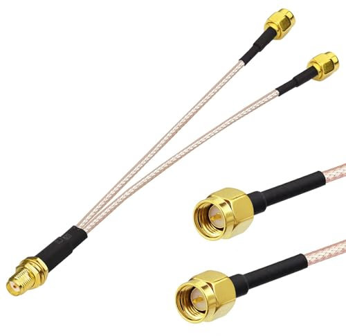 Cavo SMA Femmina a Doppio SMA Maschio 15CM / 5,9 pollici RG316 WiFi Antenna Coassiale Splitter a 3 vie V-Type per LTE 4G Antenna Router Modem MiFi Mobile Hotspot Router Cellulare