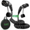 ECOPOINT Cavo di ricarica tipo 2 per veicoli elettrici, 22 kW, portatile, 3 fasi, 32A, Mennekes Mode 3, cavo di ricarica per EV e PHEV (cavo a spirale da 5 m)