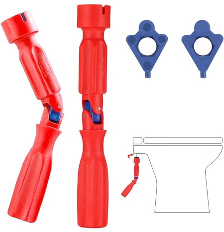 YqsIbth Toilet Seat Spanner Plumbing Tools, Toilet Seat Tightening Tool with 1 Replacement Heads, Universal Toilet Seat Installation Key for Removal Installation and Repair 10/13/17mm(1 Pack)