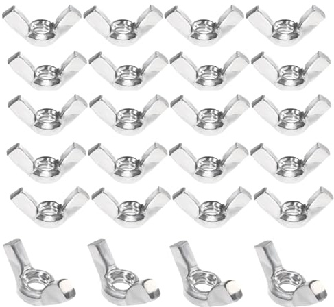 GIVIHGETI 20 Stück Flügelmutter M8 Flügelmuttern Edelstahl 304 Flügelschrauben Wing Nut Metric Thread für Heimwerker DIY Tools elektronische Geräte Hardware