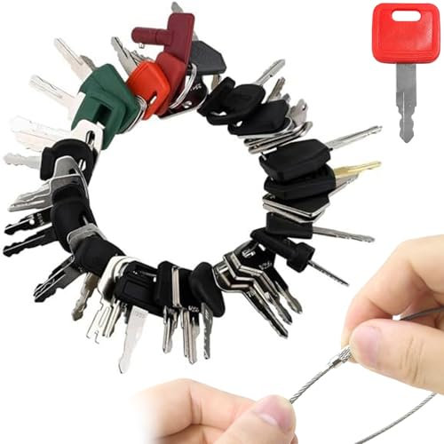 42PCS Ignition Starter Plant Digger Key Set - Universal Dumper Machine Replacement Ignition Switch Keys Compatible with Caterpillar, Kubota, John Deere, Komatsu, Bobcat, Ford, JCB, Genie and More