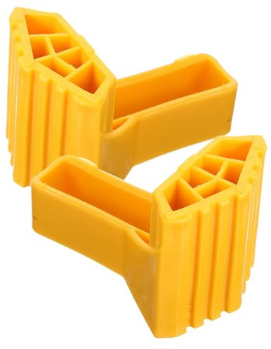Angoily 2pcs Folding Ladder Mat Collapsible Pools Stool Blocks Van Trim Stepladders Ladders Folding Pool Ladder Above Ground Hooks Line Foot Pads Replacement Ladder Feet Mat Plastic Yellow