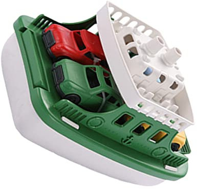 BESTonZON 1 Satz Trägheitsspielzeugauto Frachtschiff-Modell Für Seetransportboote Transportboot Reibungsbetriebenes Bootsspielzeug Trägheitsauto Green