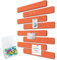 Uoisaiko Filz Pinnwand Selbstklebend mit 40 Pinnnadeln, 8 Stück Pinnwand Bar Streifen Filzboard Memotafeln Fotos Filzplatte Bulletin Board Wanddekoration für Büro Küche (Orange, Klein)