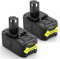 KEATFE Lot de 2 batteries de rechange 18 V 5,0 Ah pour batterie ryobi 18 V RB18L50 RB18L40 RB18L25 RB18L15 RB18L13