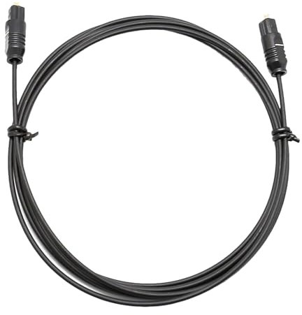 Generico Digital Optical Audio Cable, Fiber Optic Speaker Cable, High-Performance Metal Connector, 1.5m Length for Home Theater & Sound Bar, Black, Single Pack