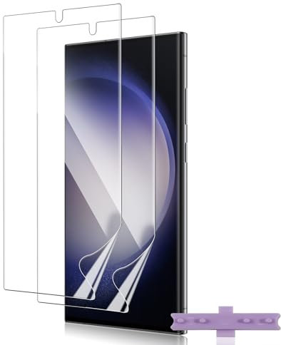 Lutree 2 Pièces Protection Écran pour Samsung Galaxy S23 Ultra 5G, Film TPU Flexible HD Hydrogel, Anti-Rayures, Sans Bulles, Facile à Installer, Haute Sensibilité Protecteurs d'écran