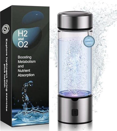 IUHFSIFS 6.0 Gourde Hydrogene【Technologie SPE de 6 Génération - Fabrication Eau Hydrogénée 3000PPB】Eau Hydrogénée Machine Technologie SPE PEM,Traitement de l'eau en 3 Minutes 450ML