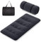 COSTWAY Japanische Futon Matratze, Tatami-Matte, Bodenmatratze, Klappmatratze mit waschbarem Bezug, Faltbare Schlafmatte mit Tragetasche, Beige, 90 x 200 cm (90 x 200 cm,Schwarz)