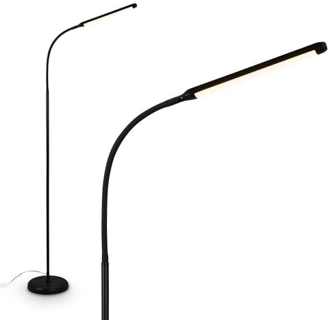 BRILONER - LED Stehlampe mit Touch, dimmbar, Speicherfunktion, Leselampe, Wohnzimmerlampe, Schlafzimmer Deko, Deckenfluter, Standleuchte, Stehleuchte, 21 x 170 cm, Schwarz