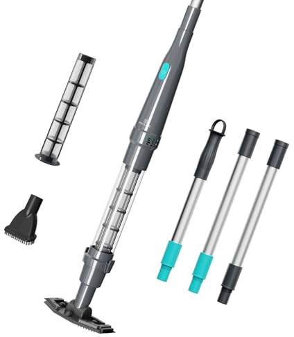 PoolMr Poolsauger Akku Handsauger Whirlpool Sauger Kabelloser Pool Sauger | 90 Min Laufzeit,70 L/Min Saugkraft|Mit 2 Bürsten Für Aufstellpool & Unterflur-Schwimmbecken Gegen Sand & Schmutz