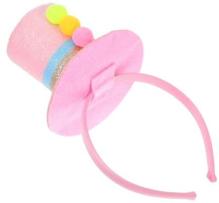 VICASKY Mini Zylinderhut Haarband Rosa mit Pailletten Geburtstagskrone und Halloween Kopfschmuck Faszinierendes Stirnband für Party Karneval Tee Osterfeiern