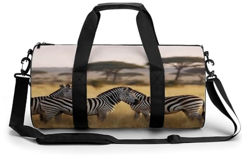 Sporttasche für Damen und Herren, Reisetasche, Wochenendtasche, Afrika, Grasland, Zebra, Handgepäcktasche für Reisen, Schwimmen, Fitness, Workout, Sport