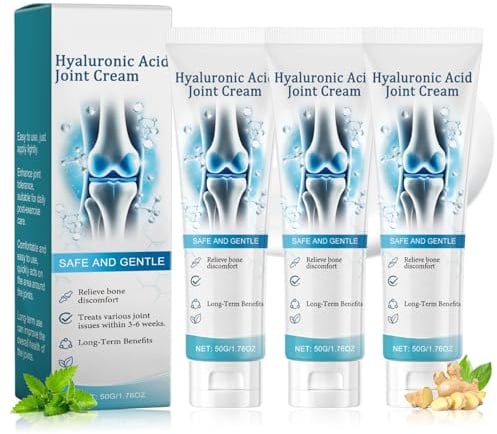 Hyaluronic Acid Joint Cream - Schmerzsalbe 3 Stück - Feuchtigkeitsspendende Hyaluronsäure Gelenkschmerzen Salbe - Gelenkcreme zur täglichen Pflege bei Gelenkschmerzen
