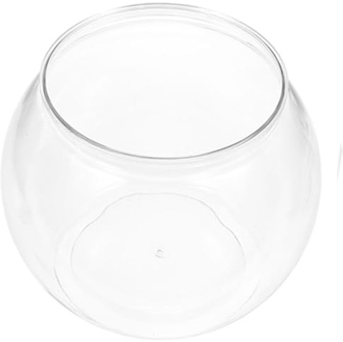 ibasenice Petit Aquarium Décoratif en Plastique Transparent Bol à Poisson Rond Incassable de Petite Taille Aquarium de Table Adapté pour Poissons Rouges et Bureau Facile à Nettoyer