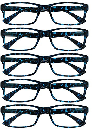 Die Lesebrille Unternehmen Blau Schildpatt Wert 5er-Pack Herren Frauen Designer Stil Leser RRRRR92-3 +2,50