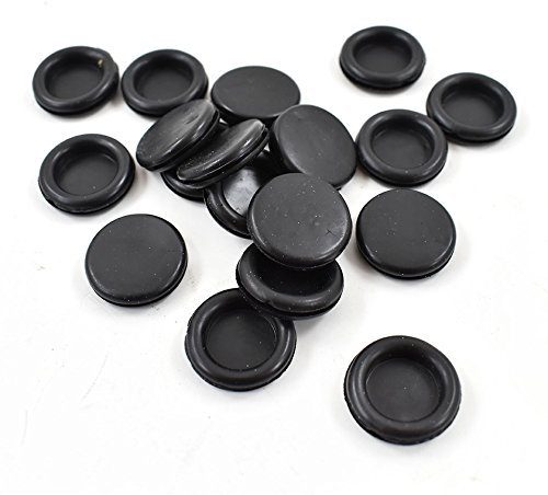 4TRADE Pack of 100 Closed Black 20mm Grommet Blind Blanking Hole Cable Grommets