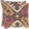 Klavate 2 Set handgewebter Jute-Kelim-Kissenbezüge, indische Vintage-Kissen, 45,7 x 45,7 cm, Boho-Kissenbezüge