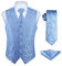 Enlision Anzugweste hellblau Herren Hochzeit Paisley Westen & Krawatte Einstecktuch Party Floral Jacquard Anzug Weste Set L