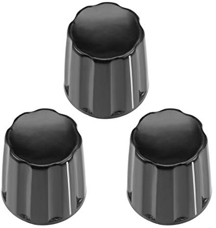 Sourcing Map K17-02 Potentiometer, Kunststoff, Lautstärkeregler, Drehknopf, Schwarz, 5 Stück, B-3pcs