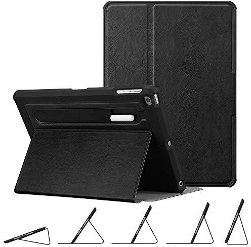 FINTIE Hülle für iPad 9.7 2018 2017 / iPad Air 2 / iPad Air - [Eckenschutz] Robustes Soft TPU Rückseite Gehäuse für unterschiedliche Betrachtungswinkel mit Auto Sleep/Wake, Schwarz