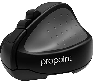 Swiftpoint ProPoint Wireless Ergonomic Mouse & Presentation Clicker with Health Software, Vertical Pen Grip, Virtual Laser Pointer & Spotlight, Compatible with iPad & Includes iOS App, Black/Gray