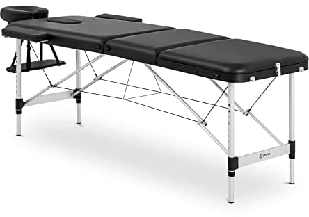 physa BORDEAUX BLACK Massageliege klappbar schwarz Belastbarkeit 180 kg Aluminiumrahmen Massagebank Massagetisch