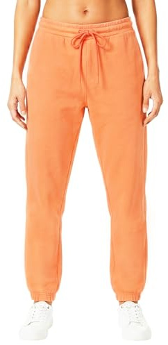 Light & Shade Damen Jogginghose Fleece – Sweatpants mit Kordelzug, Tapered Trainingshose mit Taschen, Weiche Trackpants für Fitness Gym Freizeit Loungewear (Orange, XL)