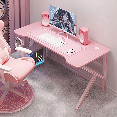 SHENXINCI Scrivania da Gaming,Tavolo da Gioco Rosa Tavolo da Scrivania per Computer Tavolo da Casa per Ragazze, Tavolo da Trasmissione dal Vivo, Due Stili, Tre Dimensioni tra Cui Scegliere, Rosa