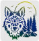 FINGERINSPIRE Wolf Schablonen Vorlage 30x30cm Kunststoff Wald Berg Mond Zeichnung Malschablonen Quadratische Wiederverwendbare Schablonen zum Malen auf Holz, Boden, Wand und Fliesen