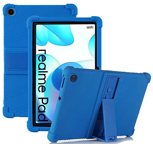 YHFZR Funda para Realme Pad 10,4 Pulgada, Silicón Ligera Carcasa Antideslizante con Soporte para los niños para Realme Pad 10,4 Pulgada, Azul