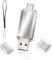 Clé USB 64Go 2.0 2 en 1 Rapide, OTG Clé USB C 2 en 1 Type C USB 2.0 en Métal, Pen Drive 64GB Flash Drive 64GB pour PC/Smartphones/MacBook Pro(Argent)