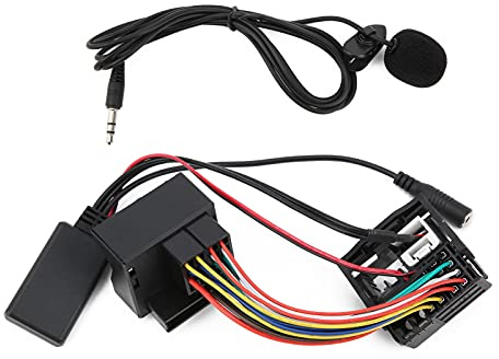Bluetooth 5.0 AUX Adapter Auto Radio Mikrofon, 150cm Kabel | Freisprechfunktion Mit Integriertem Mikrofon, Abs-Gehäuse Mit 12V Spannung, Audiokabel Für Rns315 Rns510 Rcd310