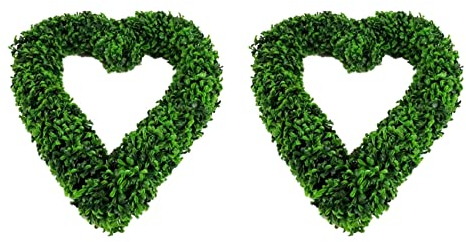 Cusstally 2 x Gartenprodukte, Buchsbaumherz, Buchsbaum-Form, hängende Tür, Liebe, , Dekoration zu Hause