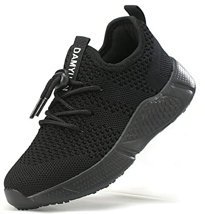 ZMBCYG Kinder Unisex Turnschuhe Sportschuhe Laufshuhe Jungen Mädchen Outdoor Sneaker Atmungsaktiv StraßEnlaufschuhe Hallenschuhe Schwarz EU 37