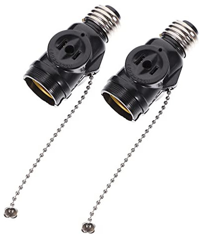 OSALADI 2pcs Pendant Light Plug in Decorative Light Bulbs Desktop Stand E27 Bulb Holder Lamp Bases Adapter Pendant Lamp Socket Splitter Drawstring Zipper Two Outlet Lamp Bases Screw Socket