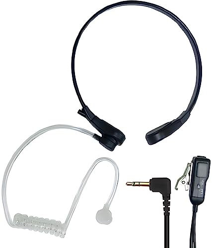 Auriculares de micrófono de garganta con tubo acústico manos libres con PTT/VOX para radios binatone (6 auriculares)