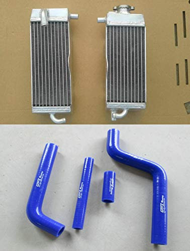 FSMOTO Radiateur en aluminium + tuyau pour YZ125 YZ 125 1996-2001 1997 1998 1999 2000 2 temps (bleu)