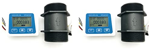 CLOSOFIBA 2 x US211M Lite -HS20TA 10–300 l/min 5,1 cm digitaler Durchflussmesser Durchflussmesser