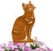 Terma Stahldesign Katzen Gartenstecker Rostifugur Made in Germany (Klassische Hauskatze)