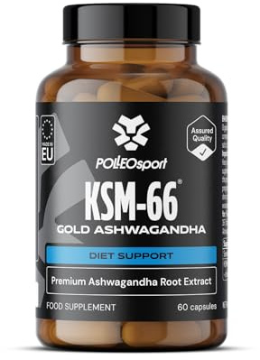 Polleo KSM-66 Gold Ashwaganda, 60 Kapseln - 300 mg Ashwagandha pro Kapsel