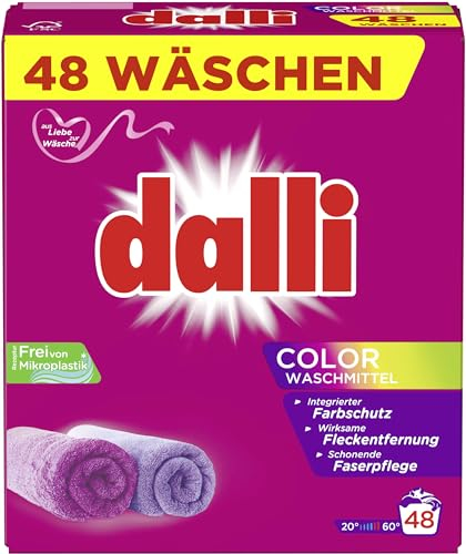 Dalli COLOR Waschmittel 48 Wäschen | Waschpulver mit Parfümstoffe | frei von Mikroplastik, farbige Wäsche | 3,12 kg (Color Waschmittel, 1er Pack)