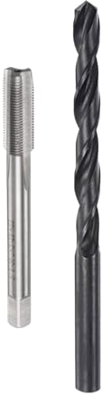 sourcing map Tap and Drill Bit Set, 5/16-36 UNS Thread Tap & 9/32 Black Oxide Twist Drill Bit, Straight Flute Tap Tapping Threading Repair Tool Kit