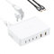 VOLTME Cargador USB C 240W, 6 Puertos PD3.1 GAN Rápido Cargador Tipo C Enchufe Charger Compatible con Macbook Pro iPhone 15 14 13 MAX Samsung Galaxy S22 Huawei, Blanco