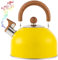 Camping Kettle Gas Kettle Camping Kettle Gas kettleWhistling Tea Kettle, 2.3 QT Yellow Tea Pots for Stove Top, Food Grade Stainless Steel Teakettle with Stay Cool Handle for Kitchen