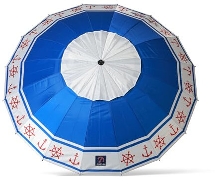 ATOSA atosa sombrilla de playa de aluminio modelo anclas y timón con upf 50+ azul