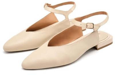 GIOSEPPO Women's Averill Mary Jane Flat, Ivory White, 7 UK
