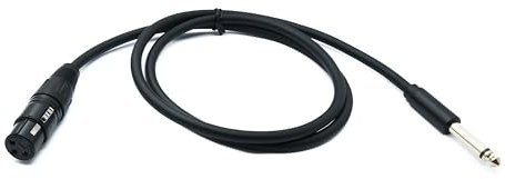 System-S Audio XLR Kabel 100 cm 3 polig Buchse zu Klinke AUX 6,35 mm 2 polig TS Stecker Adapter