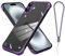 aidvaia Frameless Phone case Compatible with iPhone 16 Plus Case Transparent Electroplated Purple Frameless Design with Camera Lens Protection case
