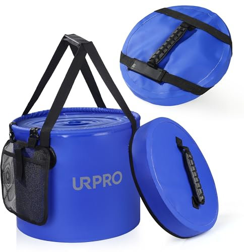 URPRO Collapsible Bucket, 20L Folding Water bucket Lightweight Portable for Fishing, Camping, Outdoors, Picnic, Hiking, Beach, Car Wash, Garden (Blue)